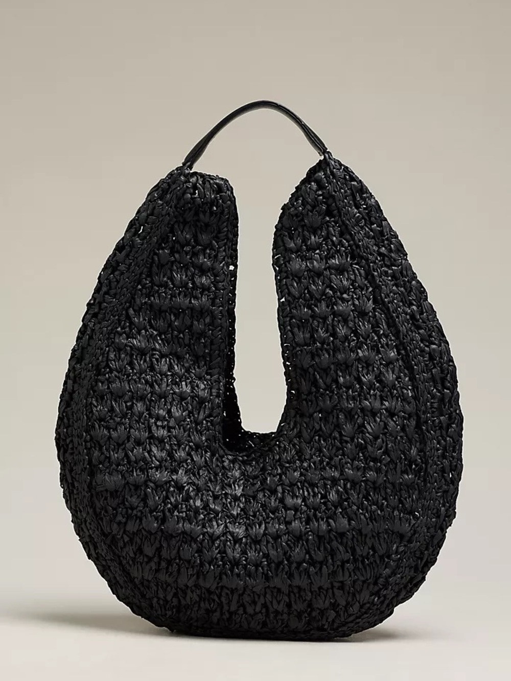 Anthropologie Large Raffia Slouchy U-Shaped Bag